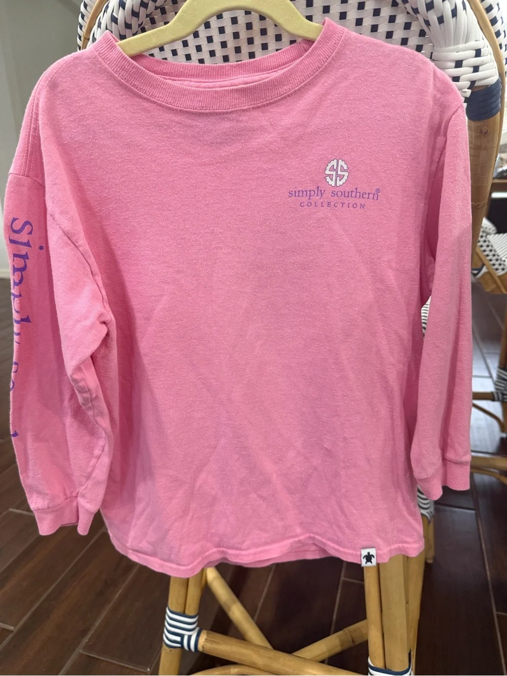 Simply Southern Girls Youth Small "Lil Salty But Sweet" Pink Long Sleeve T-Shirt - Picture 2 of 5